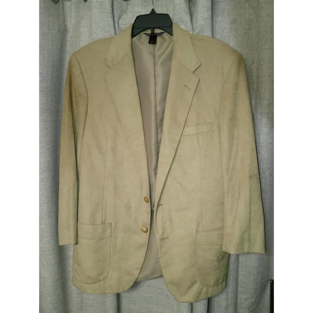 Vintage Wm. Farah Classic Camel Hair Style Sport Coat Two-Button Suit Jacket 42L